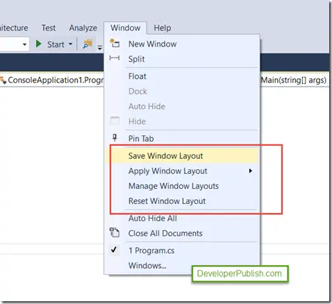 Visual Studio 15 Tips And Tricks Custom Window Layouts Developer Publish