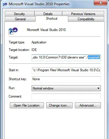 How to Suppress Splash Screen in Visual Studio and SSMS ?