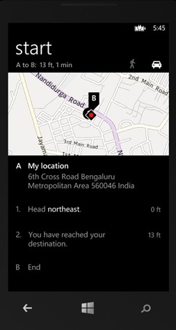How to Display Directions via Built-in Maps in Windows Phone 8 App?