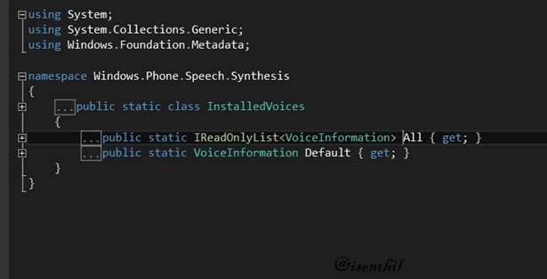 How to Get the Installed Voices in Windows Phone?