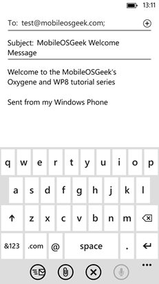 Oxygene and WP8 - EmailComposeTask Launcher