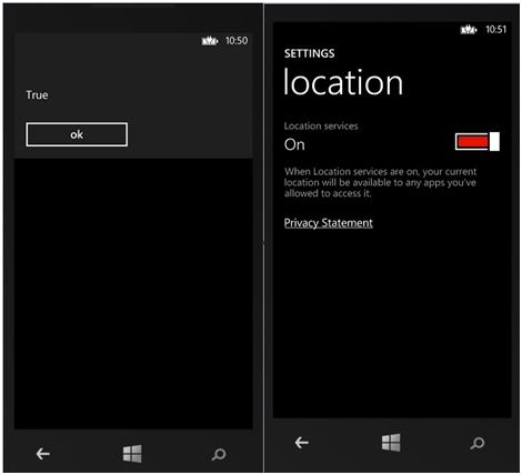 How to Find if the Location Services are Turned Off in Windows Phone using C# ?