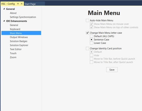 Visual Studio 2013 Tips & Tricks - Disable All Caps in Menu title
