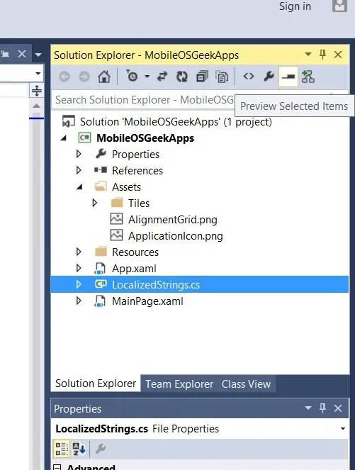 Visual Studio 2013 Tips & Tricks - Disable the Preview of File on Single Click in the Solution Explorer