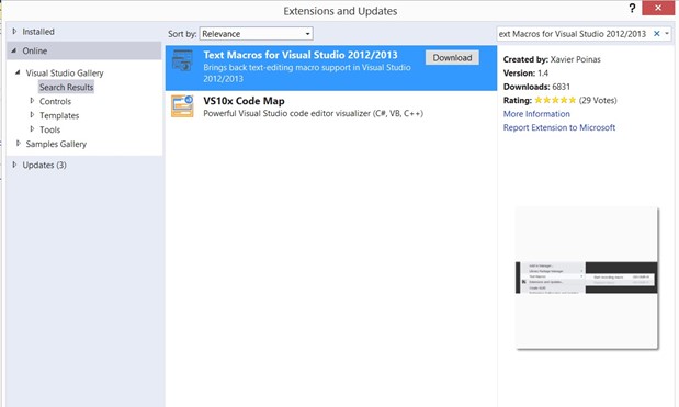Text Macros for Visual Studio 2012/2013