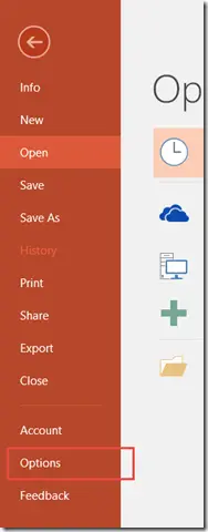 How to change default view of presentation in PowerPoint ?