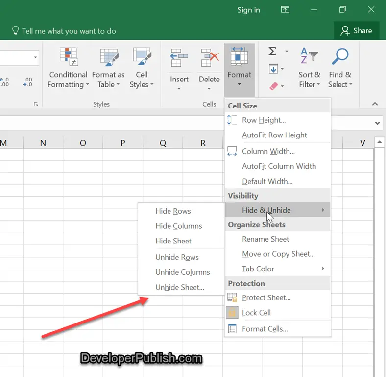 how to hide columns in excel 2016