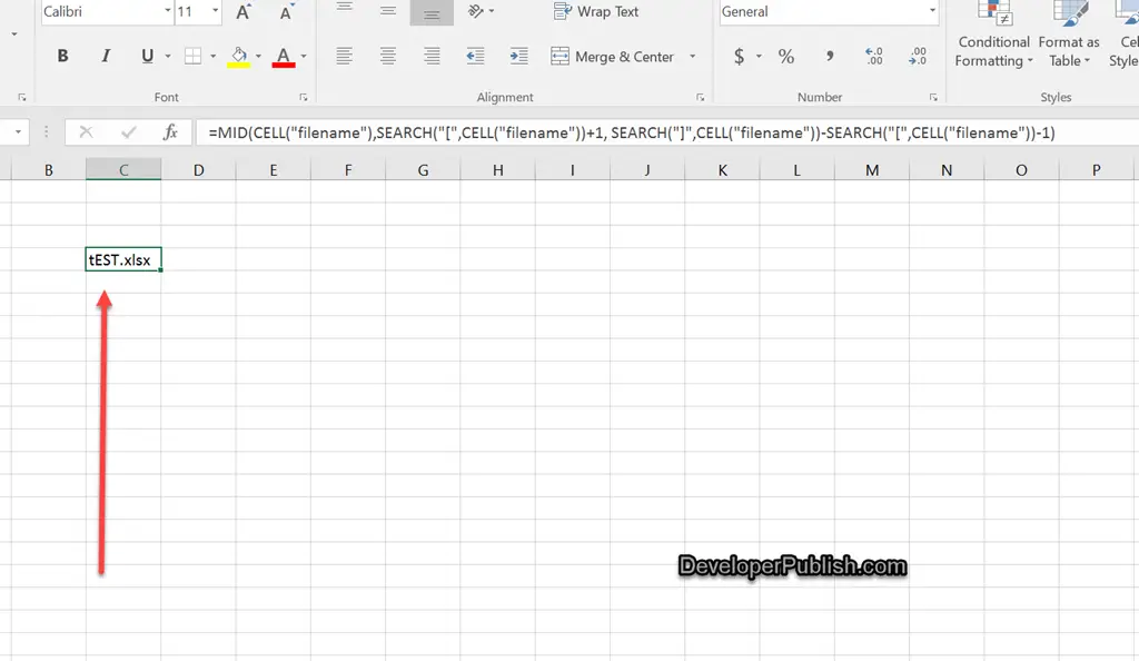 How To Insert The Current File Name In A Cell In Microsoft Excel Developer Publish