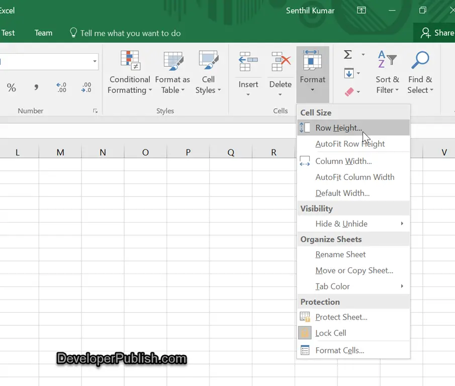 Setting The Column Width And Row Height For A Range Of Cells In Microsoft Excel Developer Publish