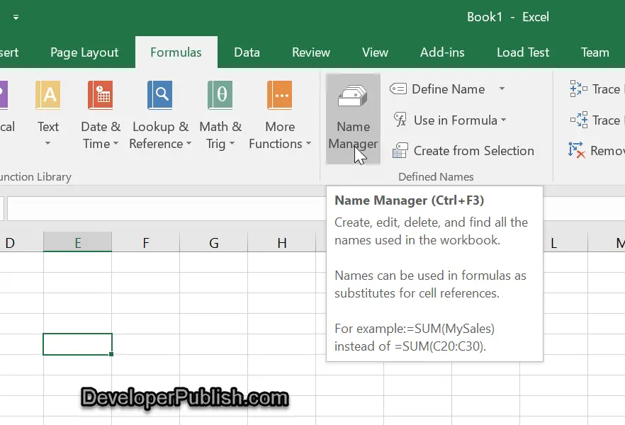 How To View Named Ranges In Microsoft Excel Developer Publish