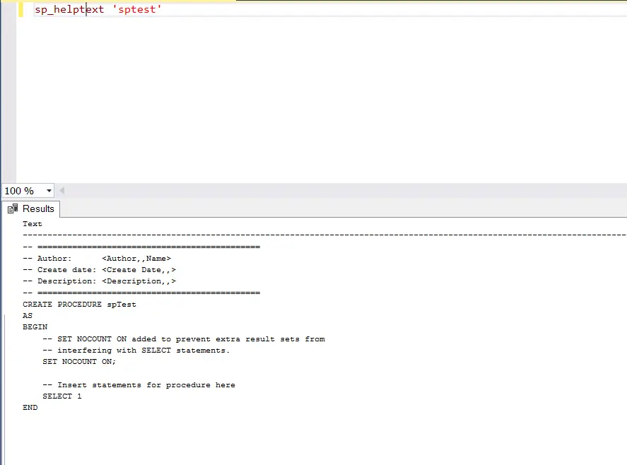 sql-server-shortcut-to-display-the-stored-procedure-code