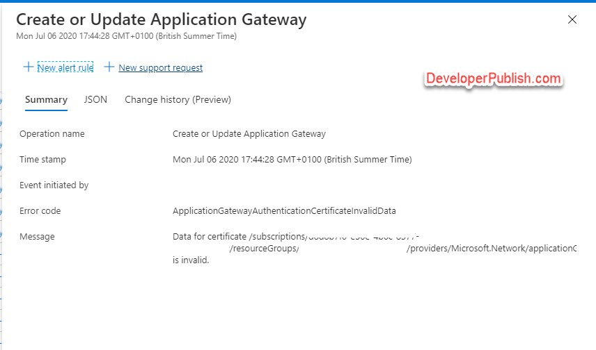 Azure Tip #8 - Fix "Data for certificate is Invalid" error