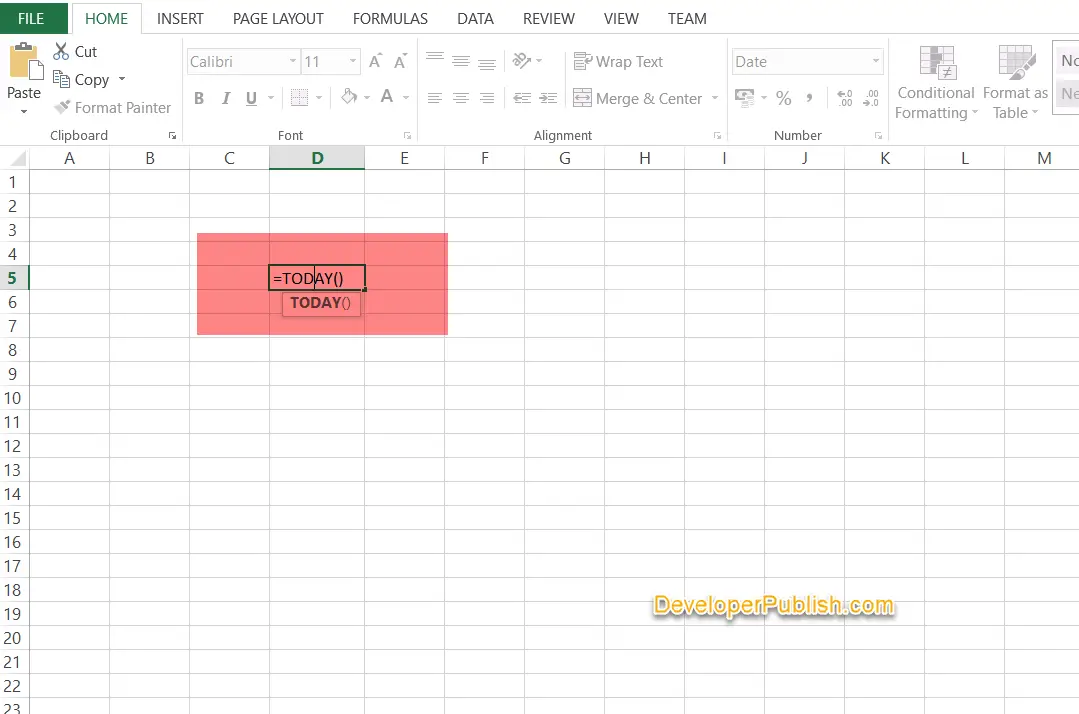 insert current date in excel that updates mac