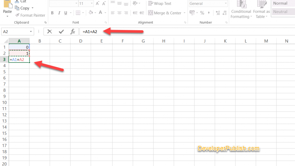 How to Create Fibonacci Sequence in Micrcosoft Excel ?