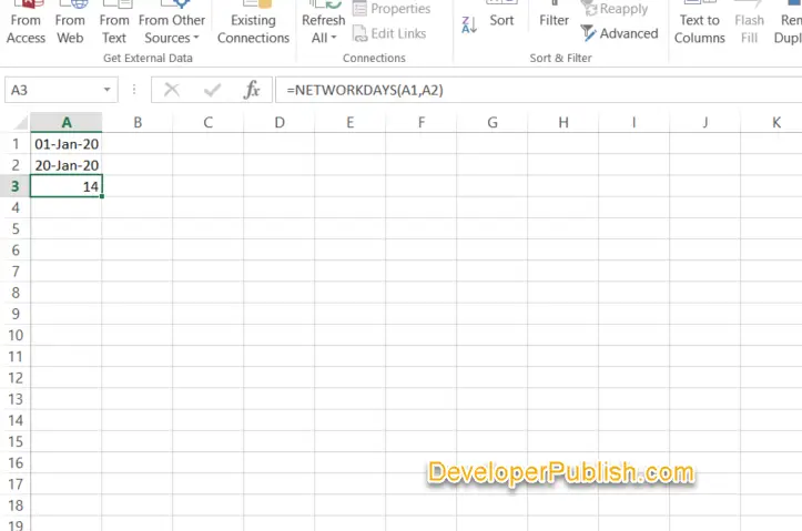 NETWORKDAYS Function to Get the Number of WorkDays in Excel