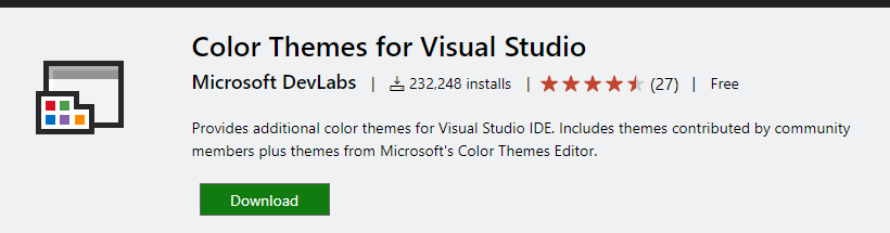 color themes visual studio community