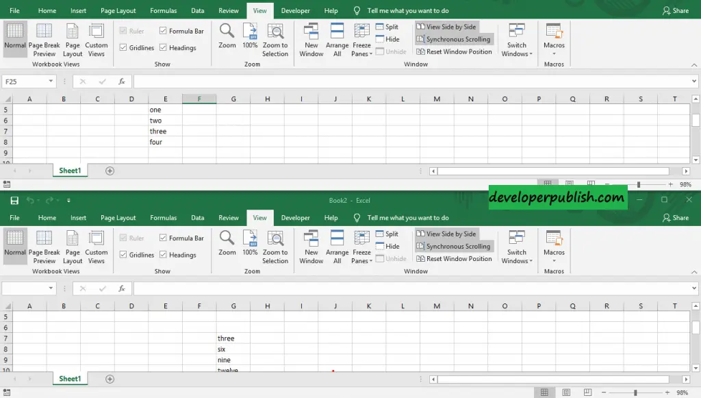 How to view multiple Excel workbooks at the same time?