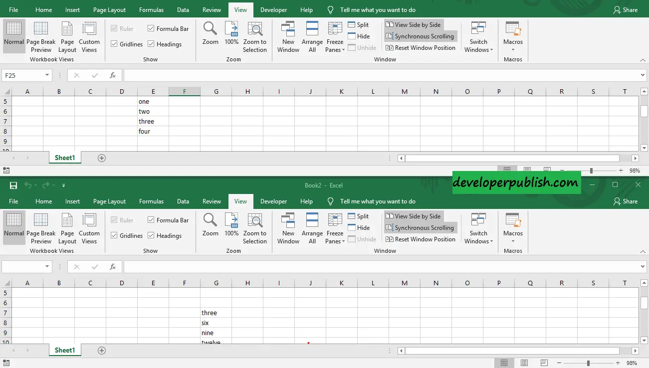 How to view multiple Excel workbooks at the same time? - Developer Publish