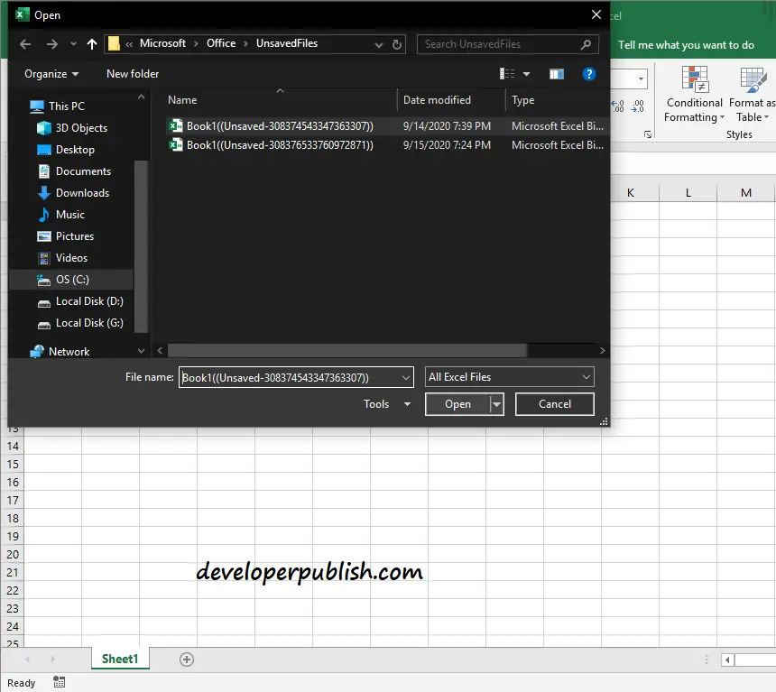 Auto-Recover in Microsoft Excel