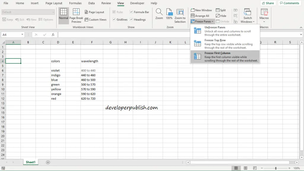 excel for mac freeze column