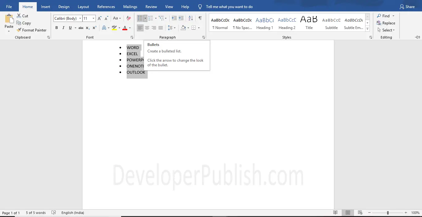 How To Create A Bulleted List In Microsoft Word - Printable Timeline ...