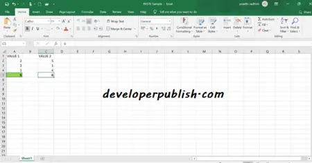 paste list into excel