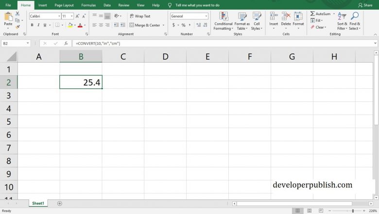 How to convert centimeters to inches in Microsoft excel? - Developer ...