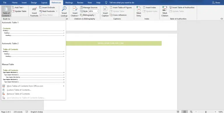 insert table contents word 2013 insert table contents word 2013
