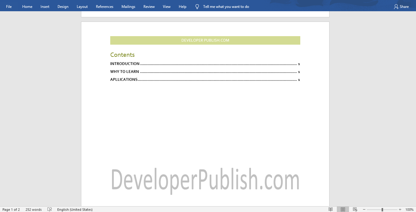 How to Insert Table of Contents in Word? Word Tutorials
