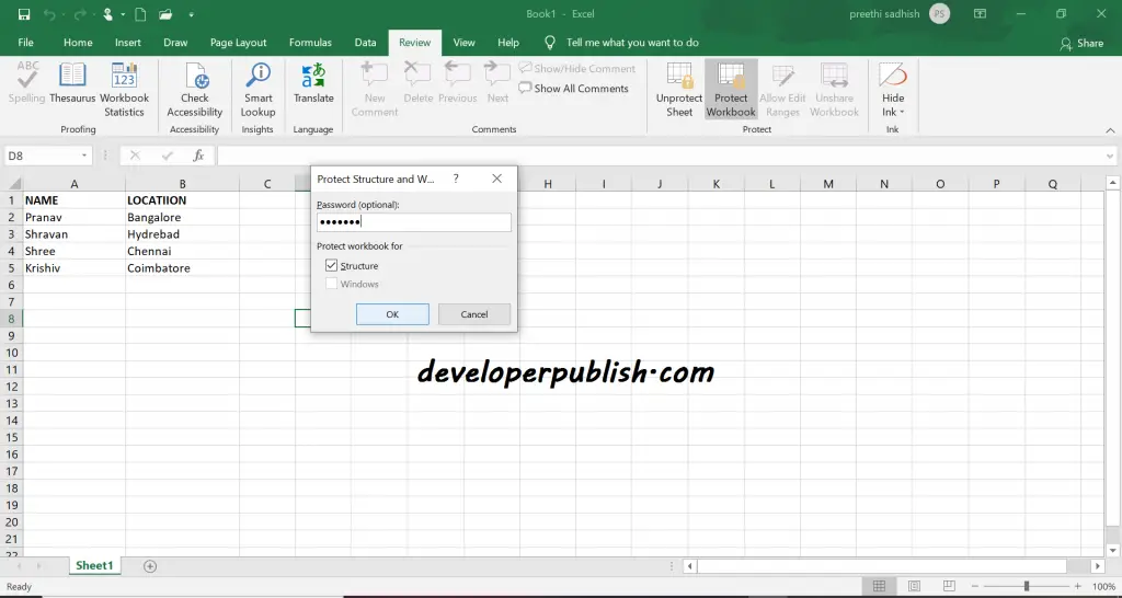 Protect Workbook with Password in Microsoft Excel