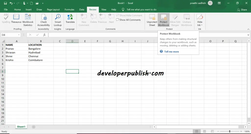 Protect Workbook with Password in Microsoft Excel