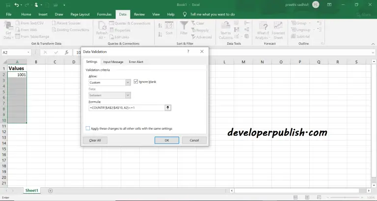 Prevent Duplicate Entries in Microsoft Excel