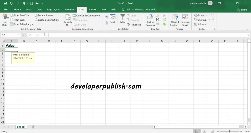 Data Validation in Microsoft Excel