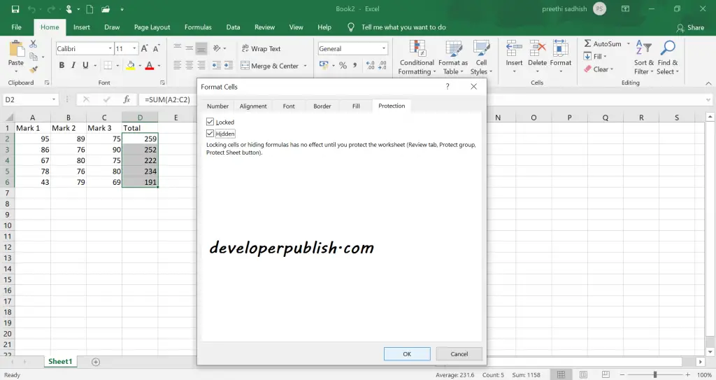 Hide Formulas in Microsoft Excel