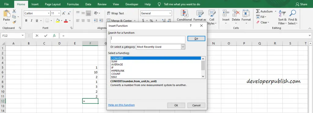 Formulas and Functions in Microsoft Excel