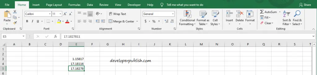 Decimal places in Microsoft Excel