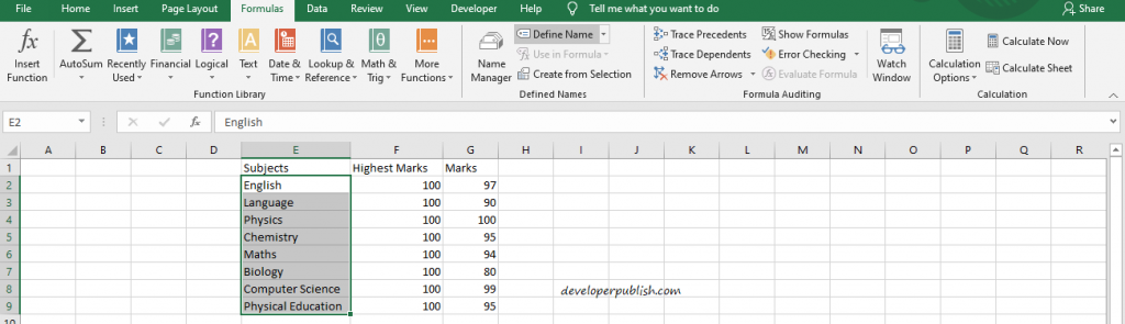 How to create a Named Range in Excel?