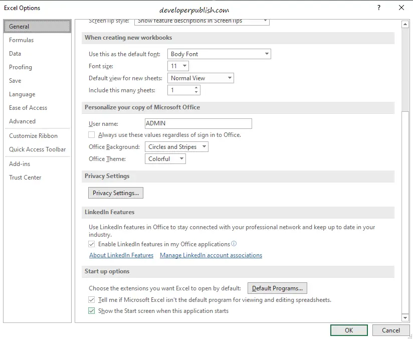 how to use microsoft excel as a default program