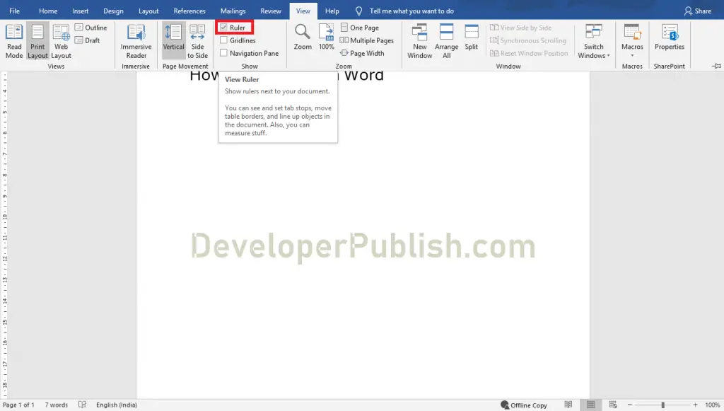 How to Show Ruler in Microsoft Word?