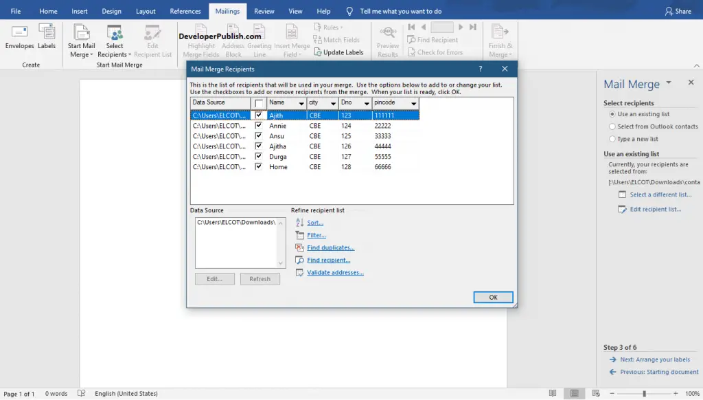 How to Print Labels for your mailing list in Word?