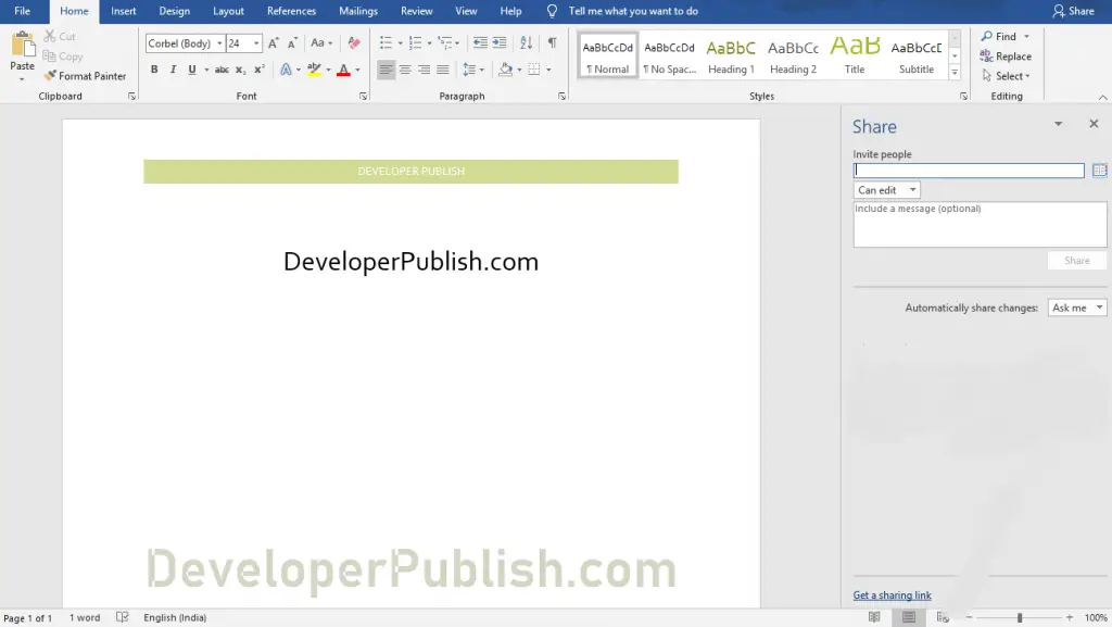 How to Share Document in Microsoft Word?