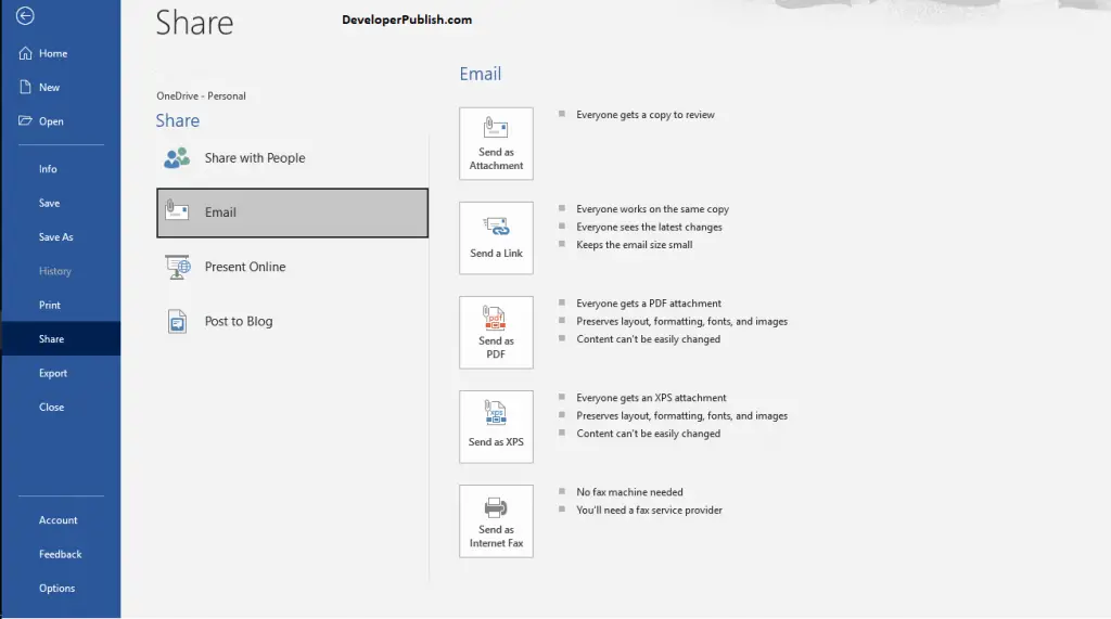 How to Share Document in Microsoft Word?