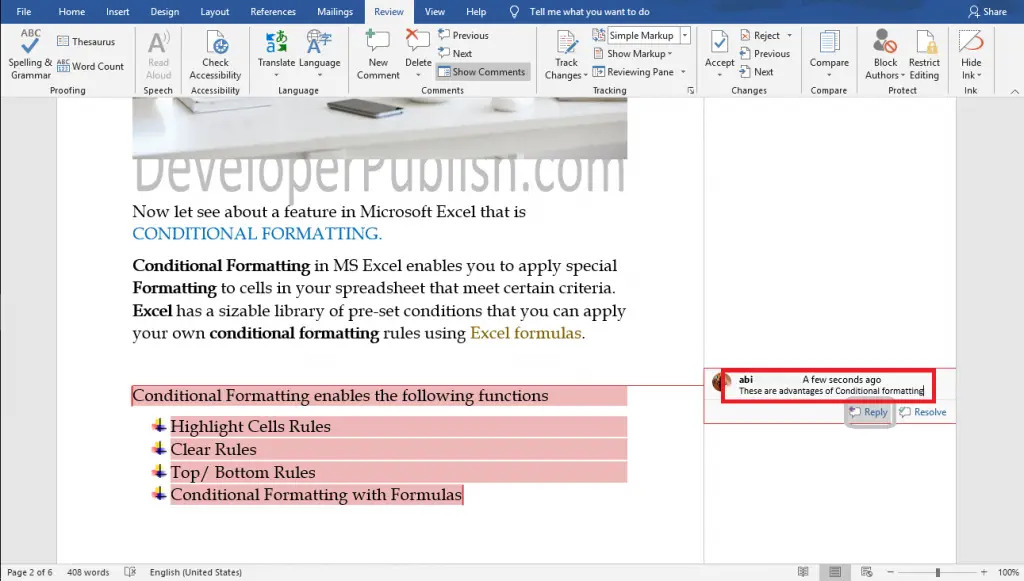 How to Insert a Comment in Word?