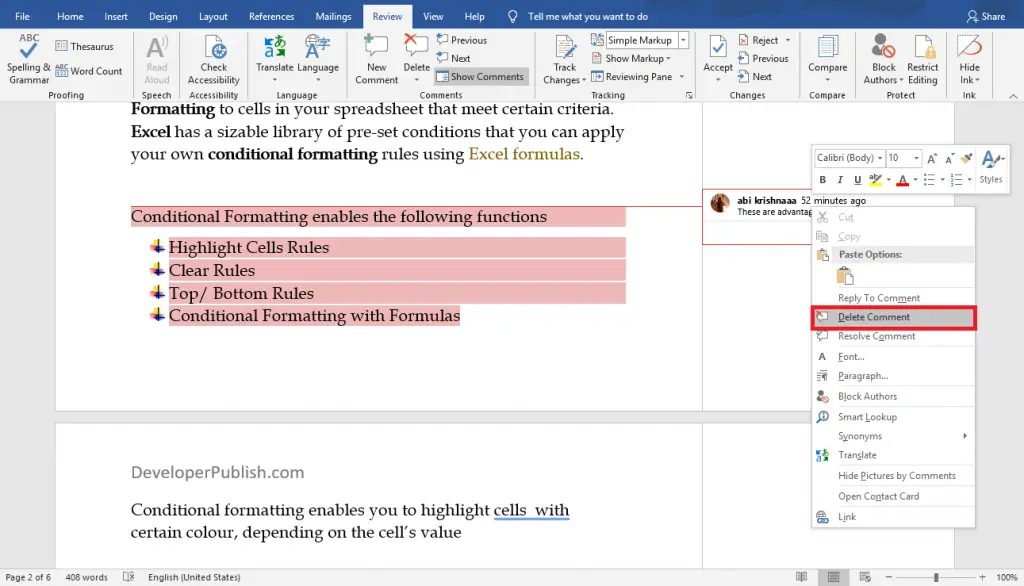 How to Insert a Comment in Word?