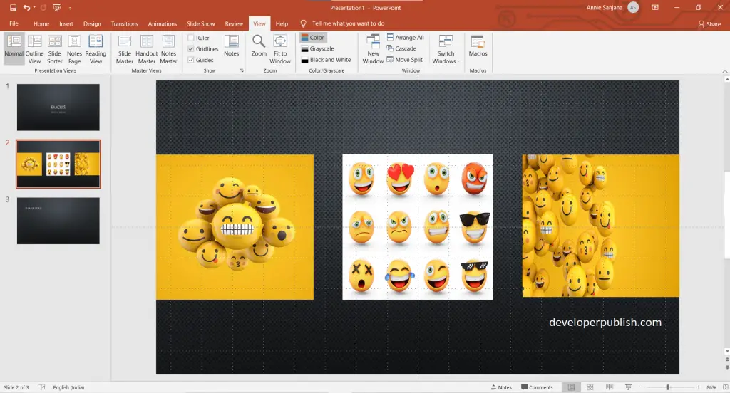 Options for Arranging objects in PowerPoint