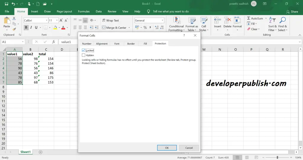 Lock Cells in Microsoft Excel