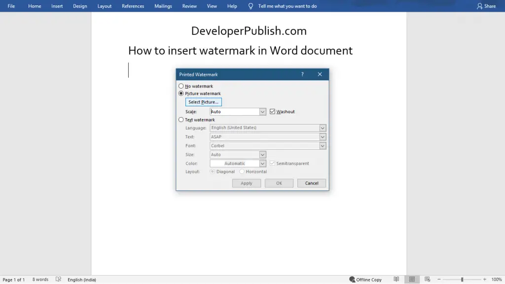 How to Insert Watermark in Microsoft Word?