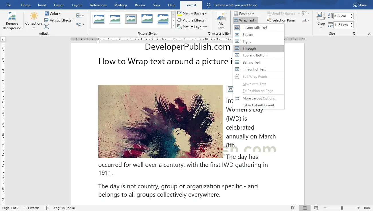 How to Wrap text around a Picture in Word? | Word Tutorials
