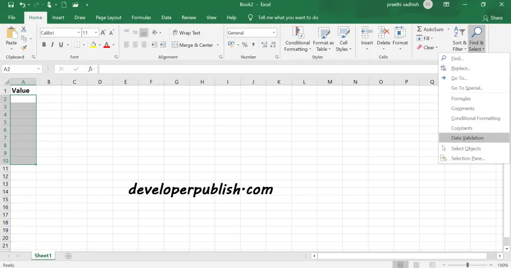 How to Remove Data Validation in Excel?