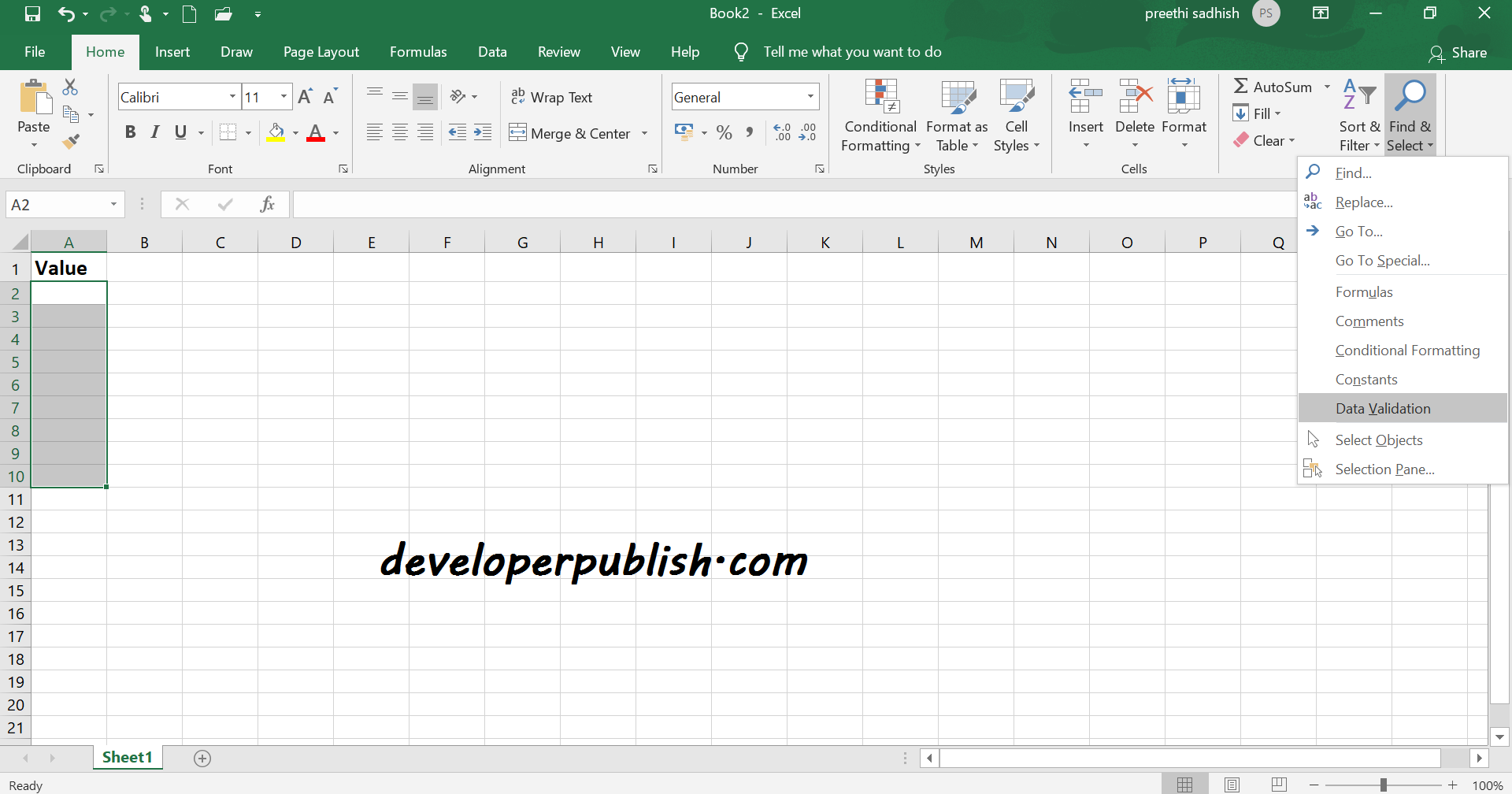 How to Remove Data Validation in Excel?